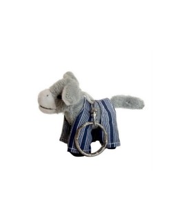 Porte Clés Peluche Äne Gris Cuottes Bleues de l'Ile De Ré