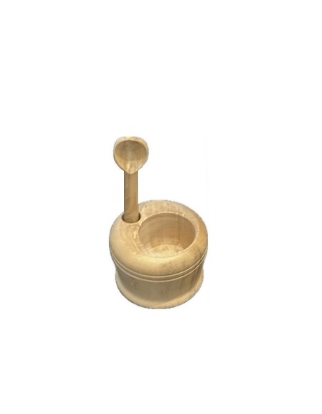 Pot en bois et cuillère à Fleur de Sel de l' Ile De Ré