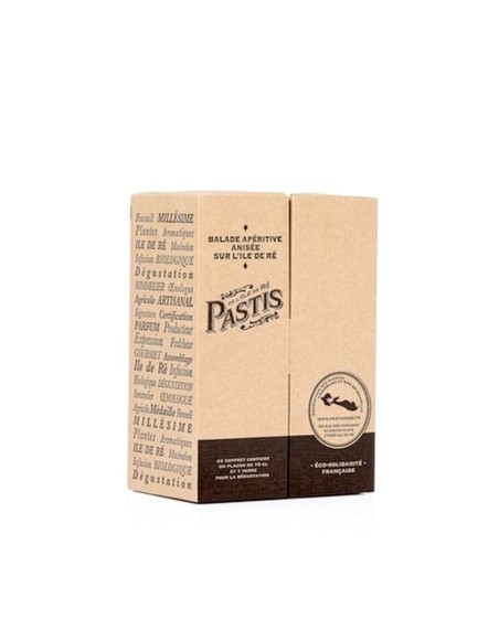 Le coffret cadeau Pastis bio de l' Île de Ré et son verre vintage officiel