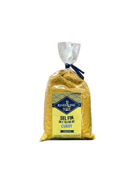 Mélange de sel fin natutel de l' Ile De Ré, assemblage curry pour viandes, poissons, légumes